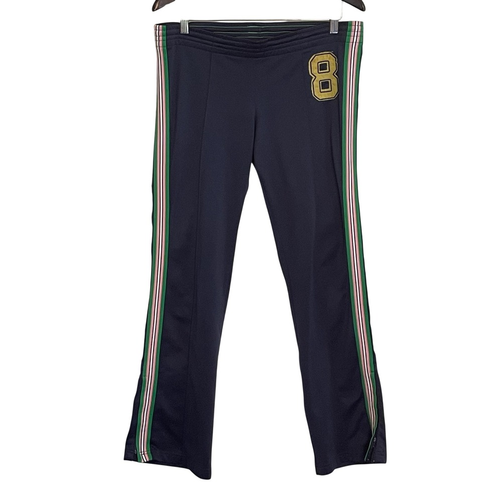Abercrombie Y2K Vintage Varsity Track Pants Navy‎ Blue Side Stripe Ankle Zip Med